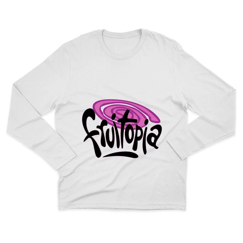 Fruitopia Vintage Beverage Brand Logo with Purple Swirl Design Male Long Sleeve T-Shirt