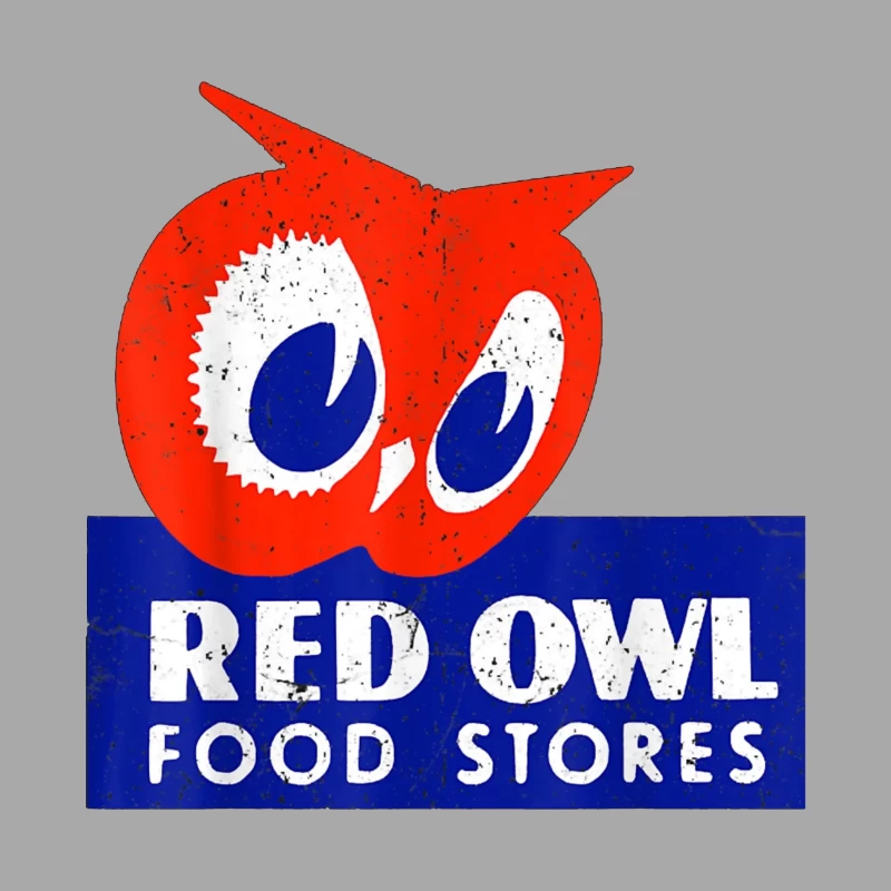 Vintage Red Owl Food Stores Logo Design Female Pullover Hoodie