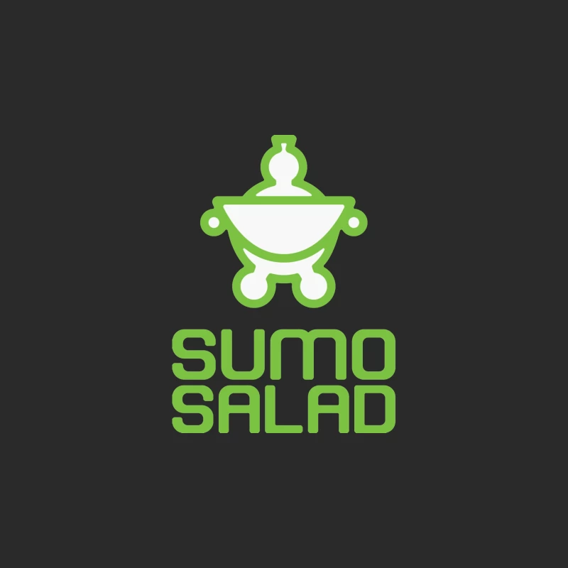 Green Minimalist Sumo Salad Restaurant Logo Baseball Cap