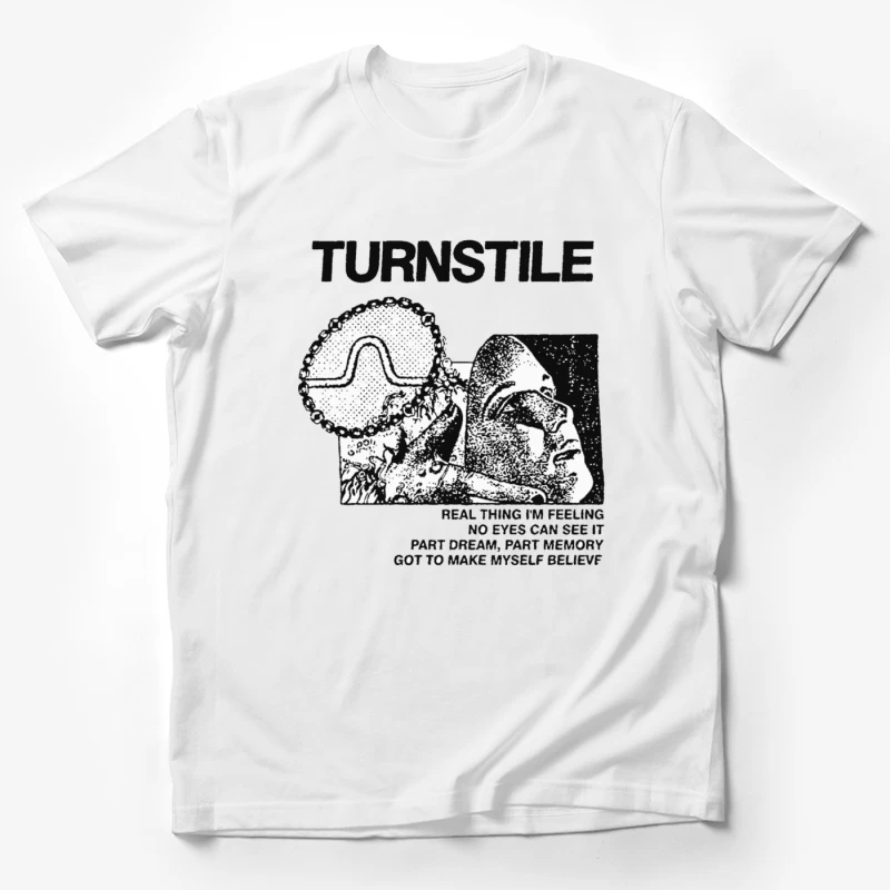 Turnstile Punk Rock Album Cover Art - "Real Thing I'm Feeling" Male T-Shirt