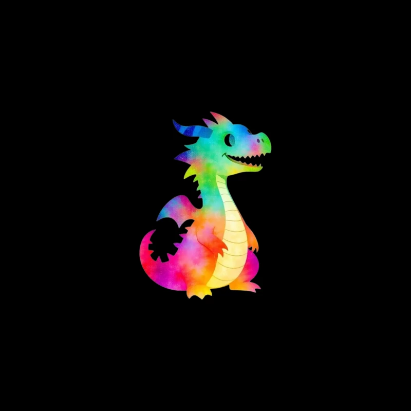 Colorful Cartoon Dragon Character Desk Mat