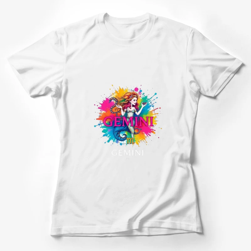Colorful Gemini Mermaid Artwork Female T-Shirt