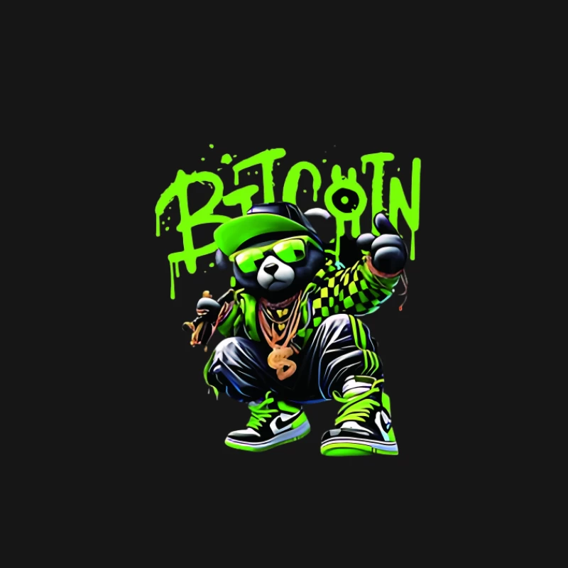 Ours Graffiti avec Thème Bitcoin Femme T-Shirt