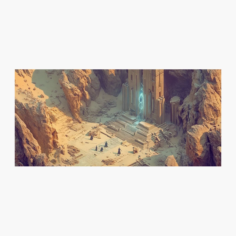 Mystical Portal Amidst Ancient Desert Ruins Coffee Mug