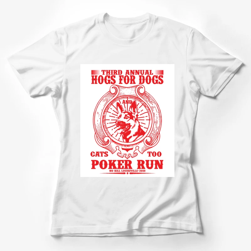 Troisième course poker pour Hogs for Dogs et Cats Too Femme T-Shirt