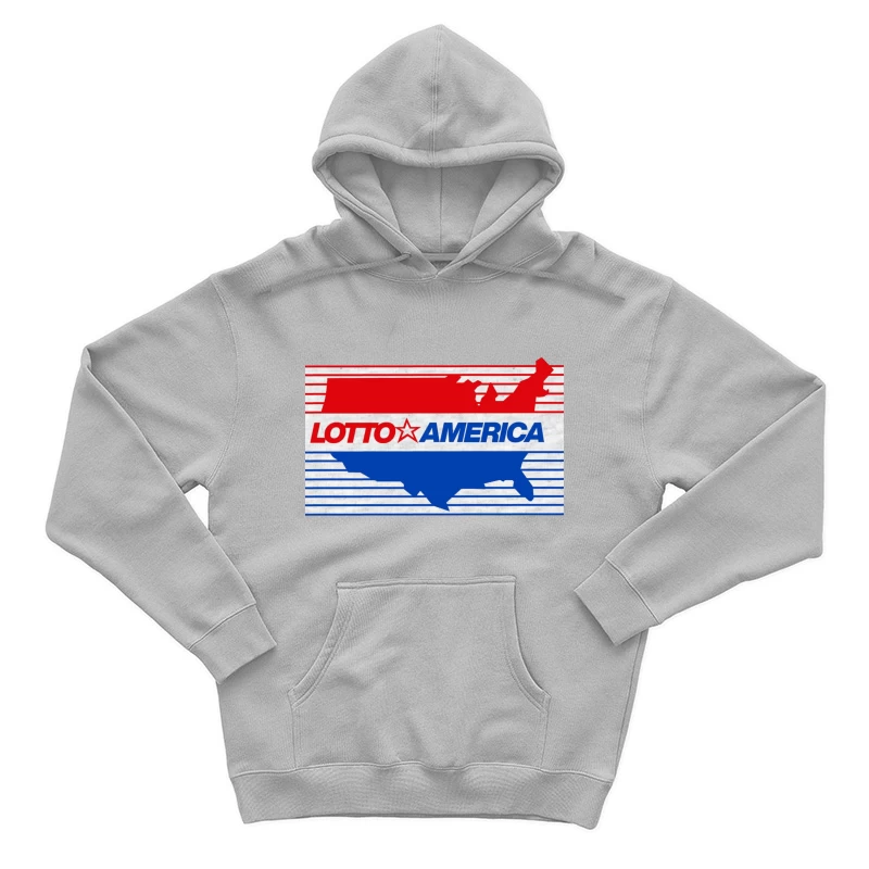 Lotto America Patriotic Logo Design with USA Map Male Pullover Hoodie