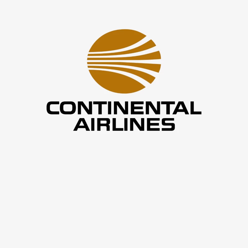 Continental Airlines Vintage Corporate Logo with Gold Globe Design Female Long Sleeve T-Shirt