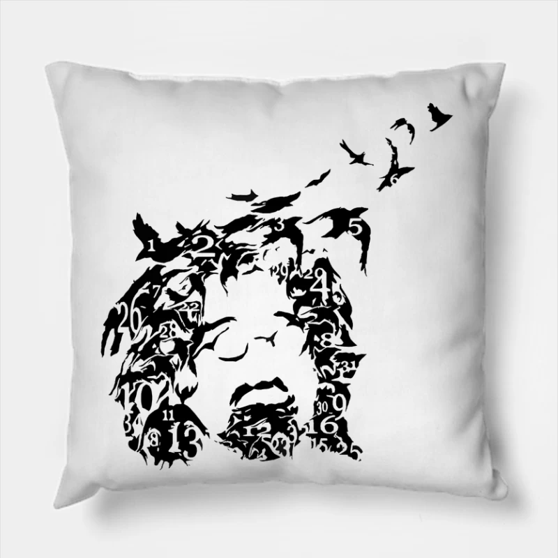 Counting Crows Black Art Throw Pillow