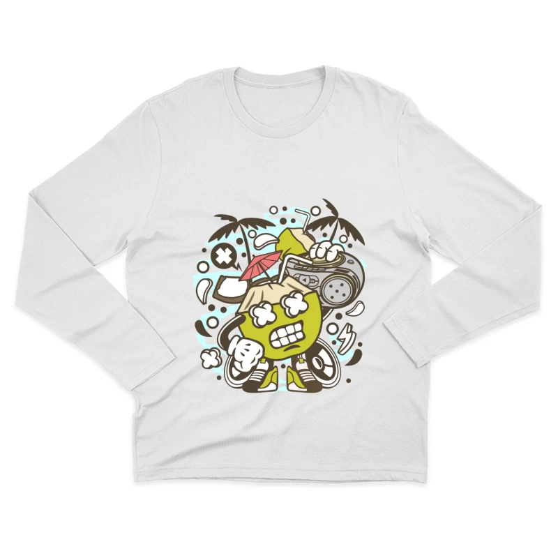 Coco Funky avec Boombox Homme Manches Longues T-Shirt