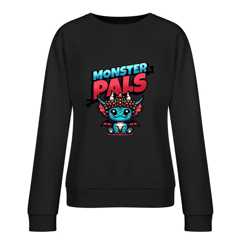 Ami Monstre avec Couronne de Fleurs Femme Sweat-shirt à enfiler