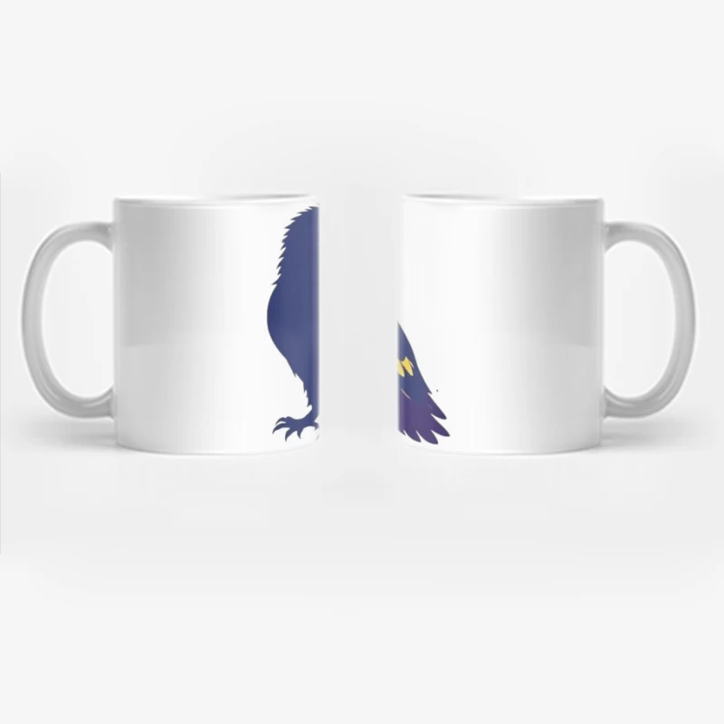 Stylized Navy Blue Raven Mascot Illustration Coffee Mug