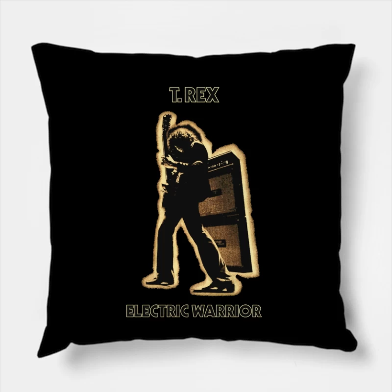 T.Rex 'Electric Warrior' Classic Rock Album Cover Silhouette Throw Pillow