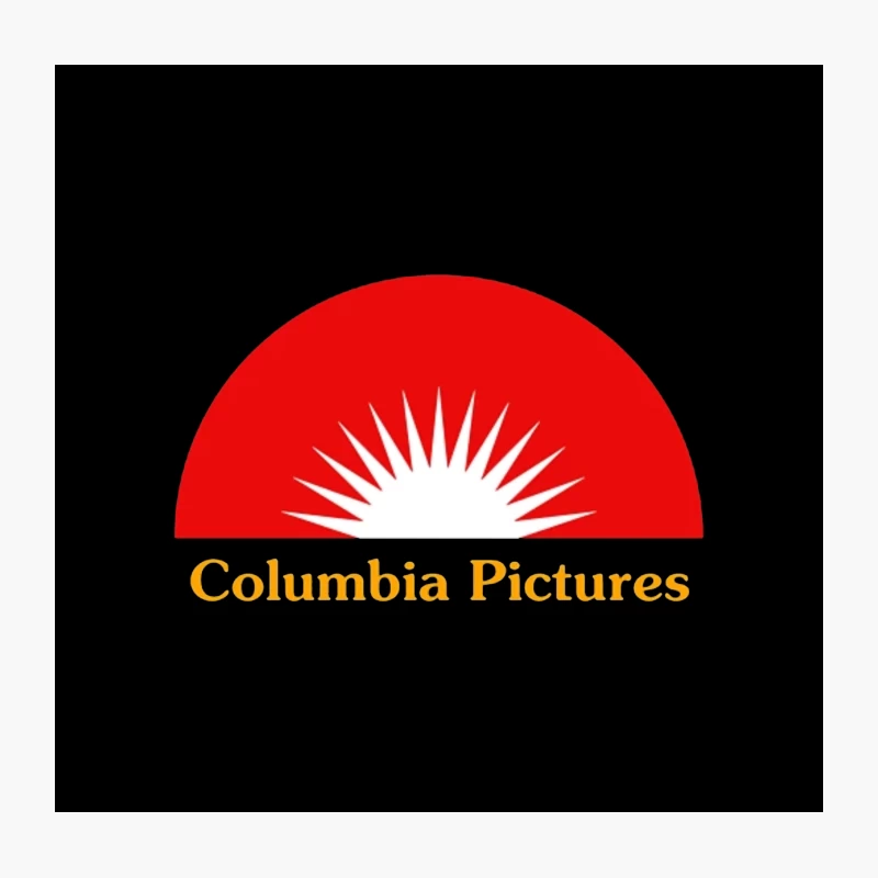 Columbia Pictures: Iconic Movie Studio Logo with Red Sunburst Throw Pillow