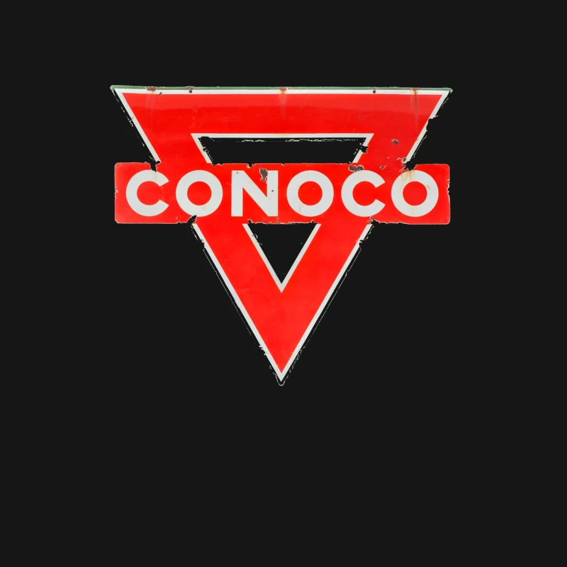 Vintage Conoco Gas Station Triangle Logo Sign Female Long Sleeve T-Shirt