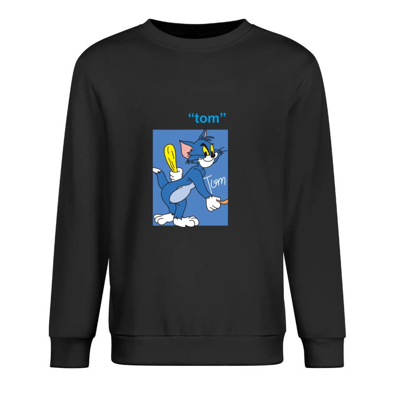 Tom der Cartoon-Katze mit Keule Herren Pullover Sweatshirt