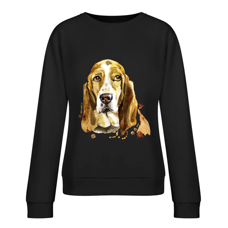 Portrait artistique de chien Basset Femme Sweat-shirt à enfiler