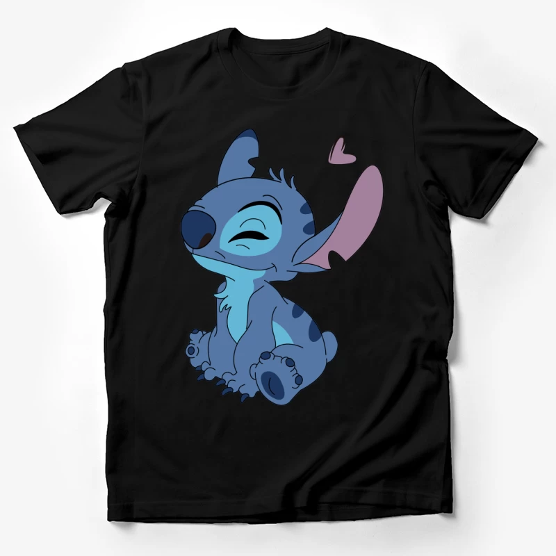 Süßer blauer Alien-Charakter mit Herz Herren T-Shirt