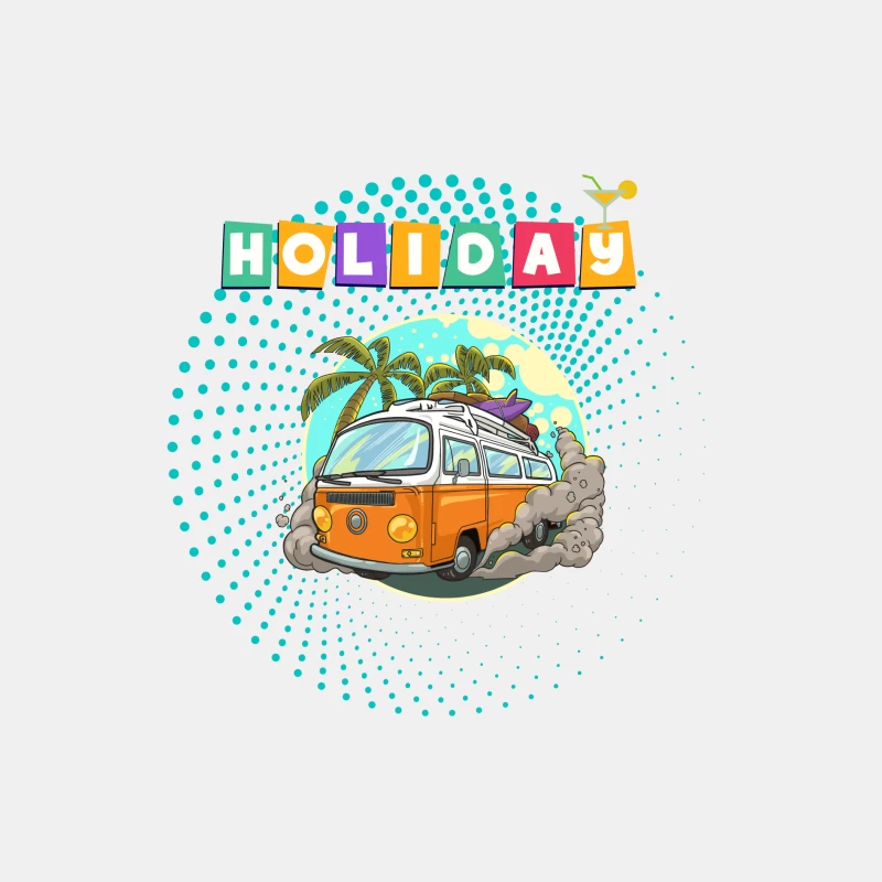 Tropical Holiday Camper Van with Palm Trees Male Tank Top