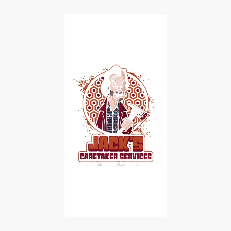 Vintage-Style Horror Movie Graphic: Jack's Caretaker Services iPhone Case