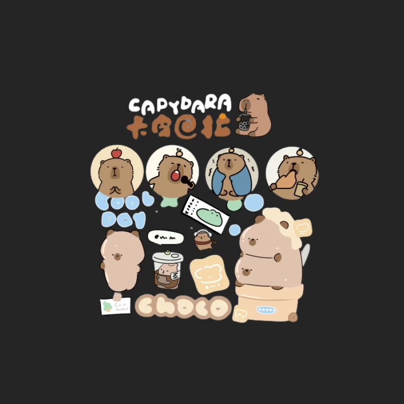 Illustrations Adorables de Capybara Homme Sweat-shirt à enfiler