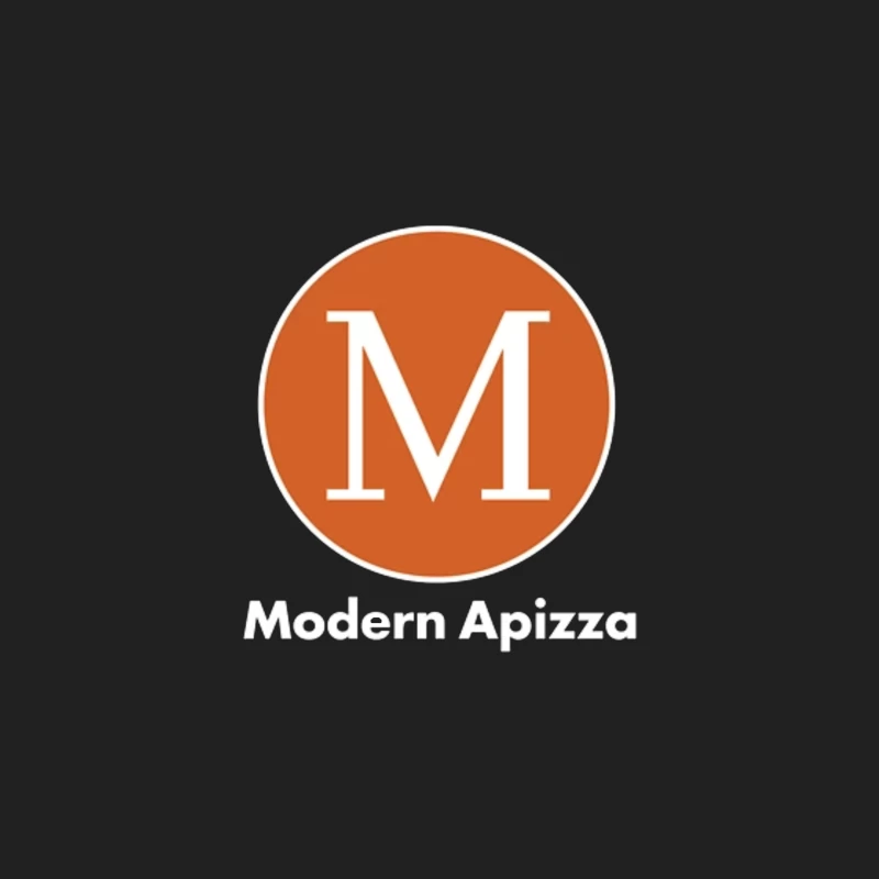 Modern Minimalist Orange Circle M Logo for Apizza Restaurant Bucket Hat