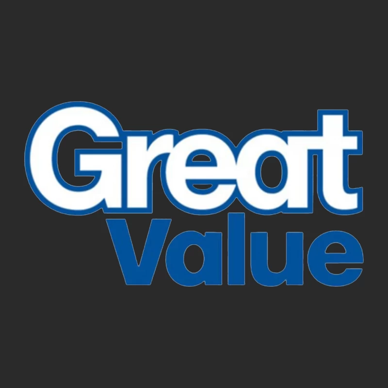 Great Value Walmart Store Brand Logo in Blue Text Baseball Cap