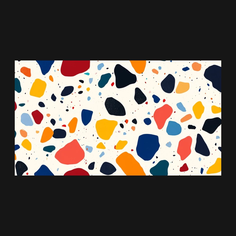 Vibrant Abstract Terrazzo Pattern: Modern Geometric Design Desk Mat