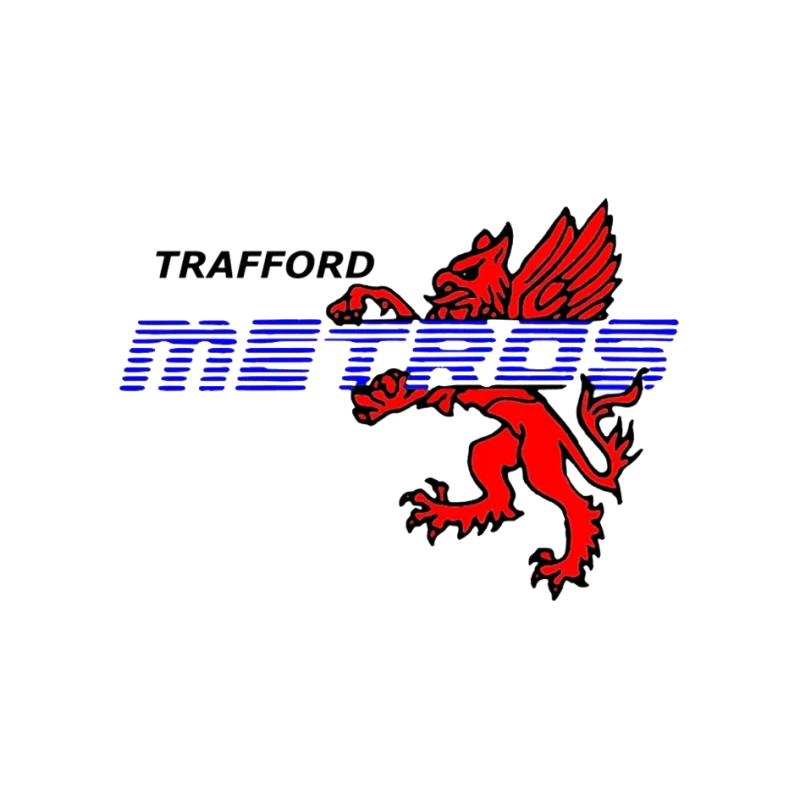 Trafford Metro Transit Logo with Red Heraldic Dragon Pin