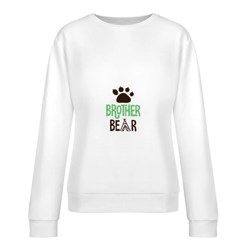Motif d'ours frère avec empreinte Femme Sweat-shirt à enfiler