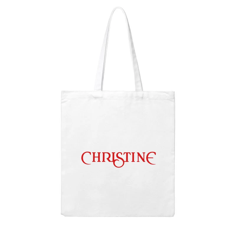 Christine (1983) Classic Horror Movie Logo in Red Typography Cotton Tote Bag