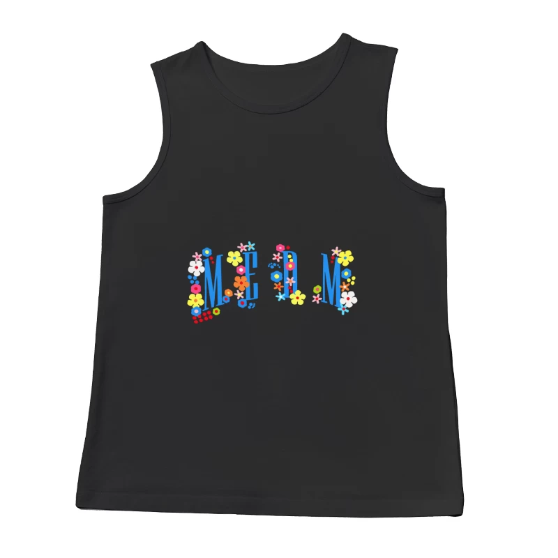 Blumiges typografisches Design mit dem Wort Herren Tanktops