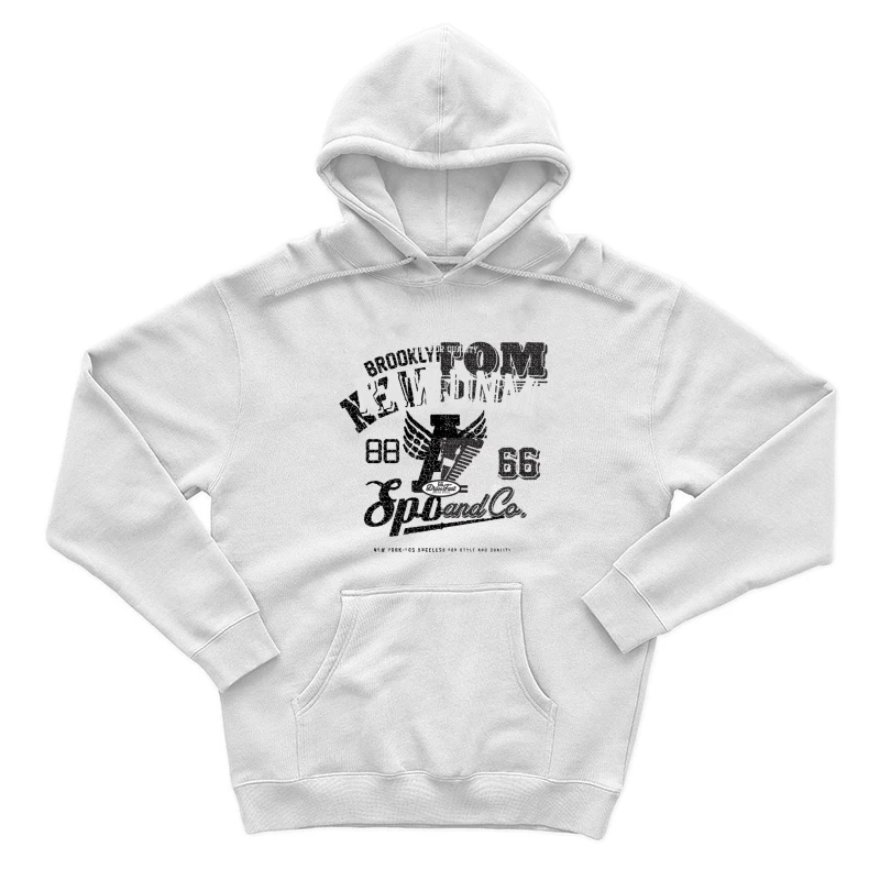 Rohes Denim-Design mit Route 66 Motiv Herren Pullover Hoodie