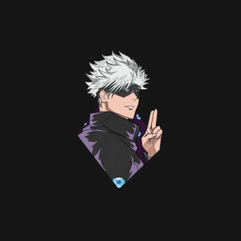 Animecharakter mit weißen Haaren Herren Langarm T-Shirt