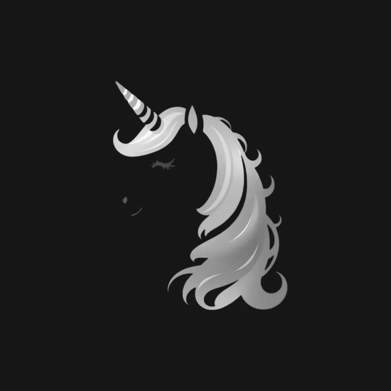 Minimalist Grayscale Unicorn Fantasy Illustration Male Long Sleeve T-Shirt