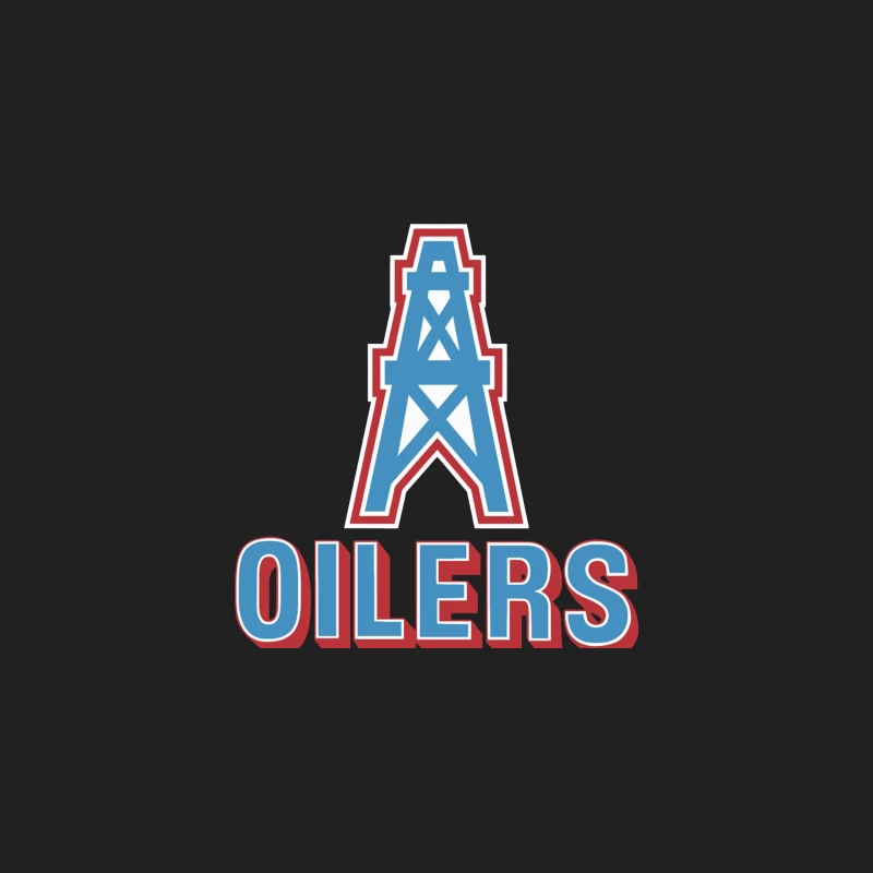 Houston Oilers Vintage NFL Team Logo with Oil Derrick Symbol Bucket Hat