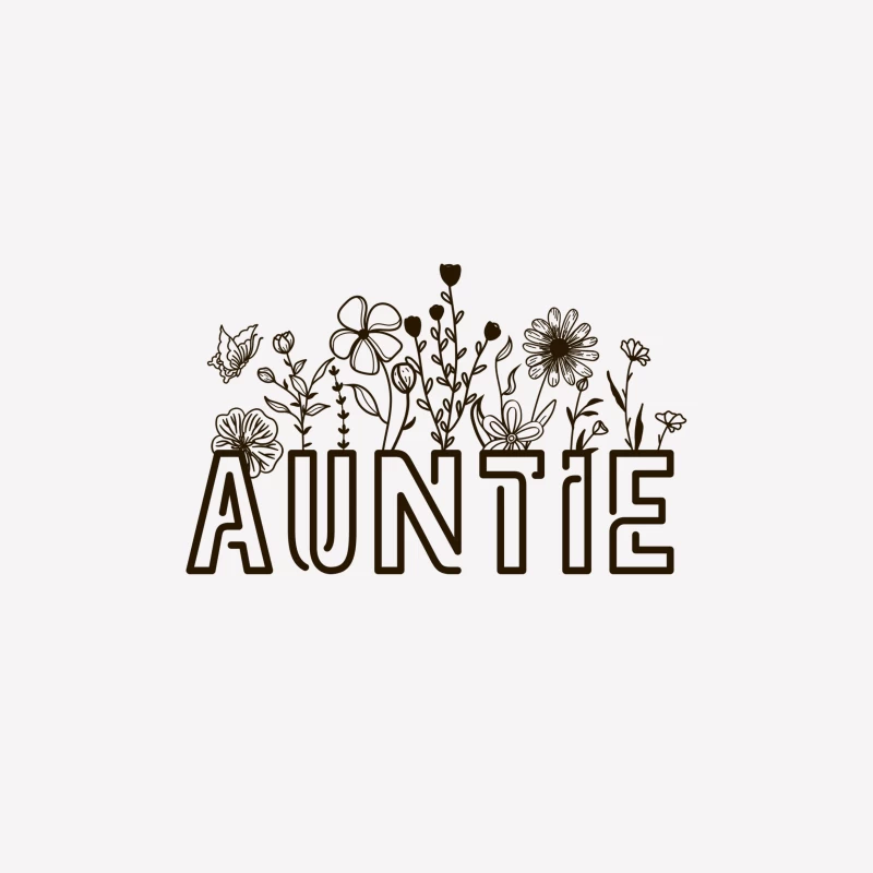 Auntie Blumen Design Herren T-Shirt