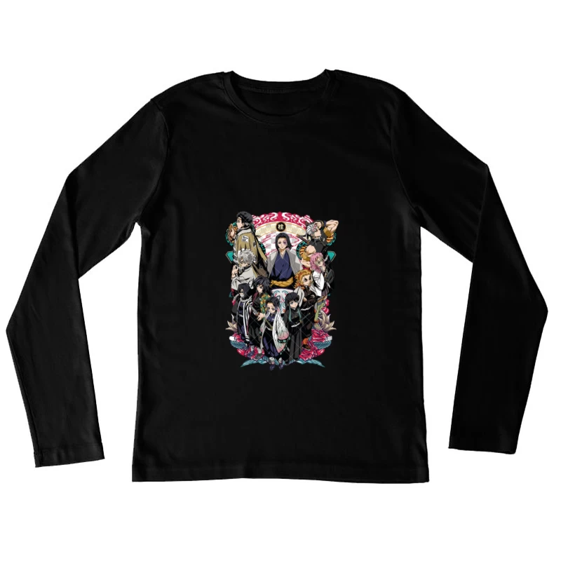 Gruppe von Charakteren aus Demon Slayer Damen Langarm T-Shirt