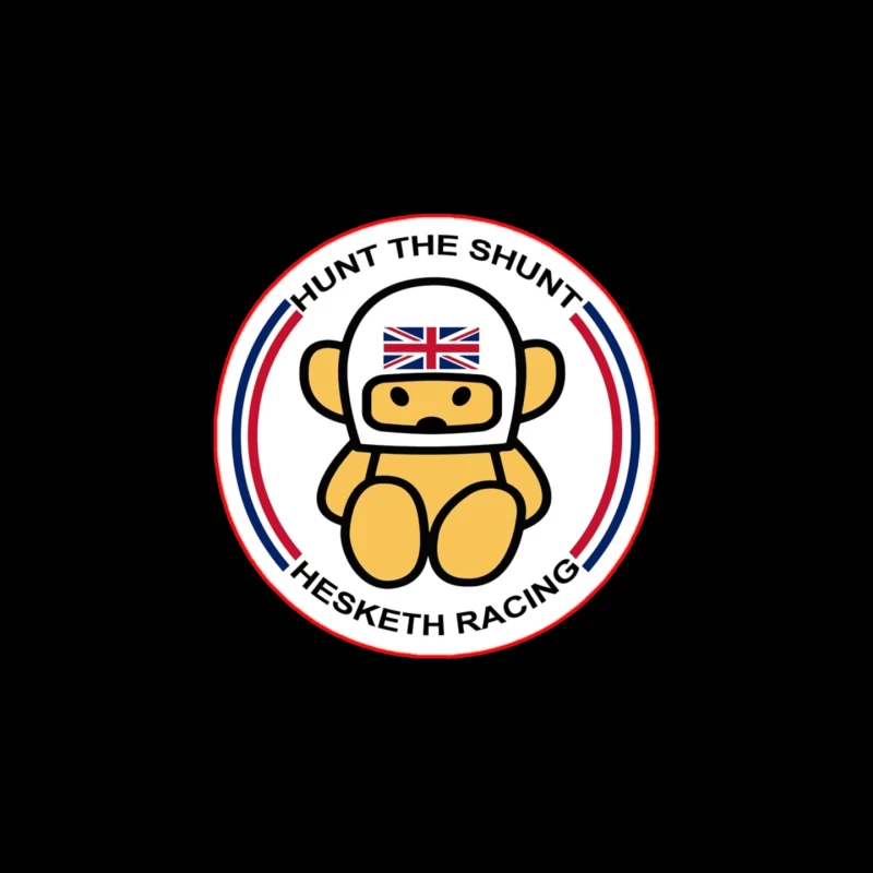 Hesketh Racing "Hunt the Shunt" Retro Motorsport Logo with British Bear Mascot Mouse Pad