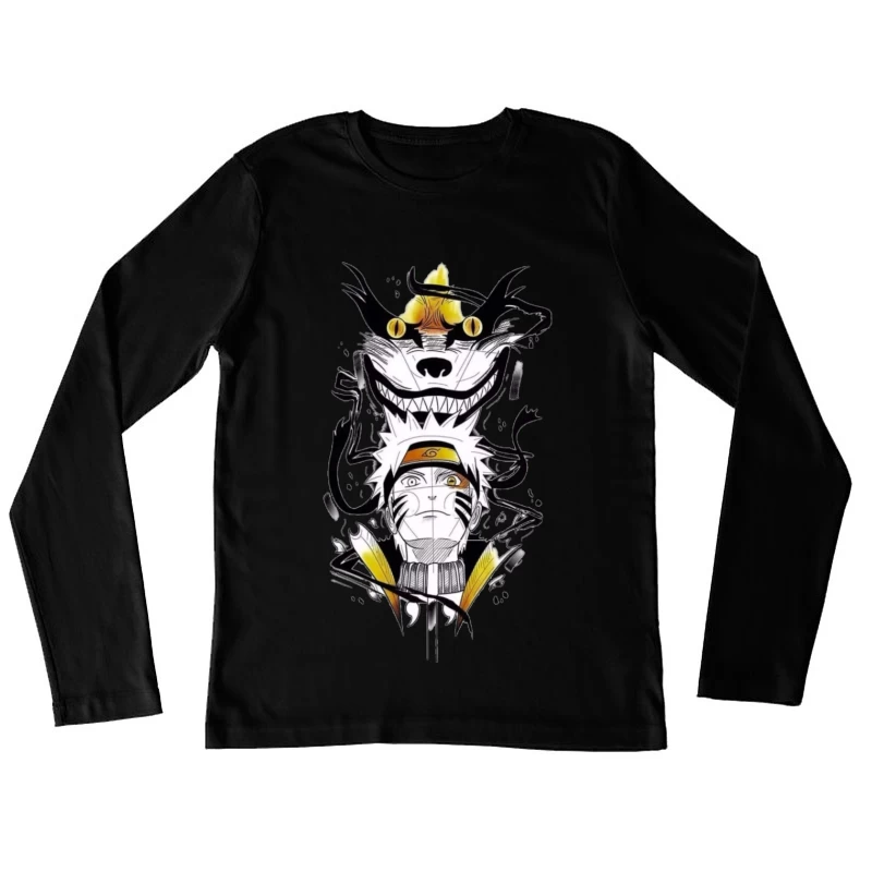 Anime-Krieger mit Dämon Damen Langarm T-Shirt