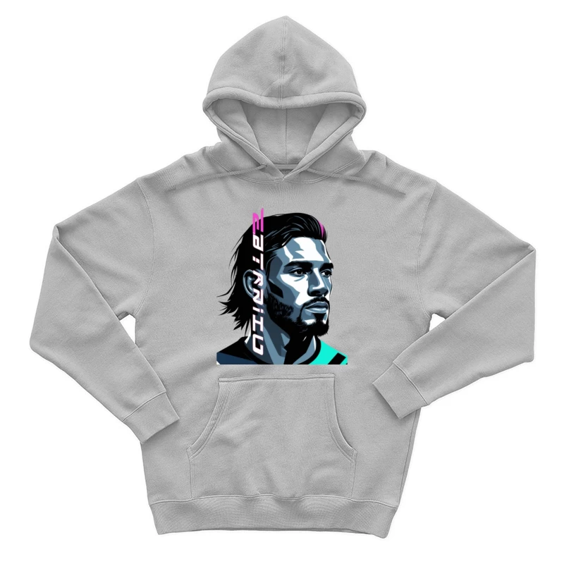 Digital Portrait of an Athlete Male Pullover Hoodie