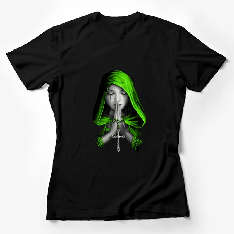 Bete Frau mit grünem Schleier Damen T-Shirt