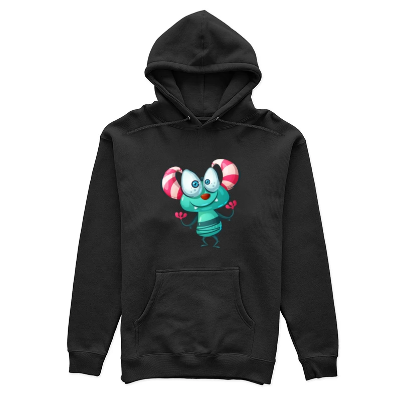 Créature colorée extraterrestre avec cornes rayées Femme Sweat à capuche