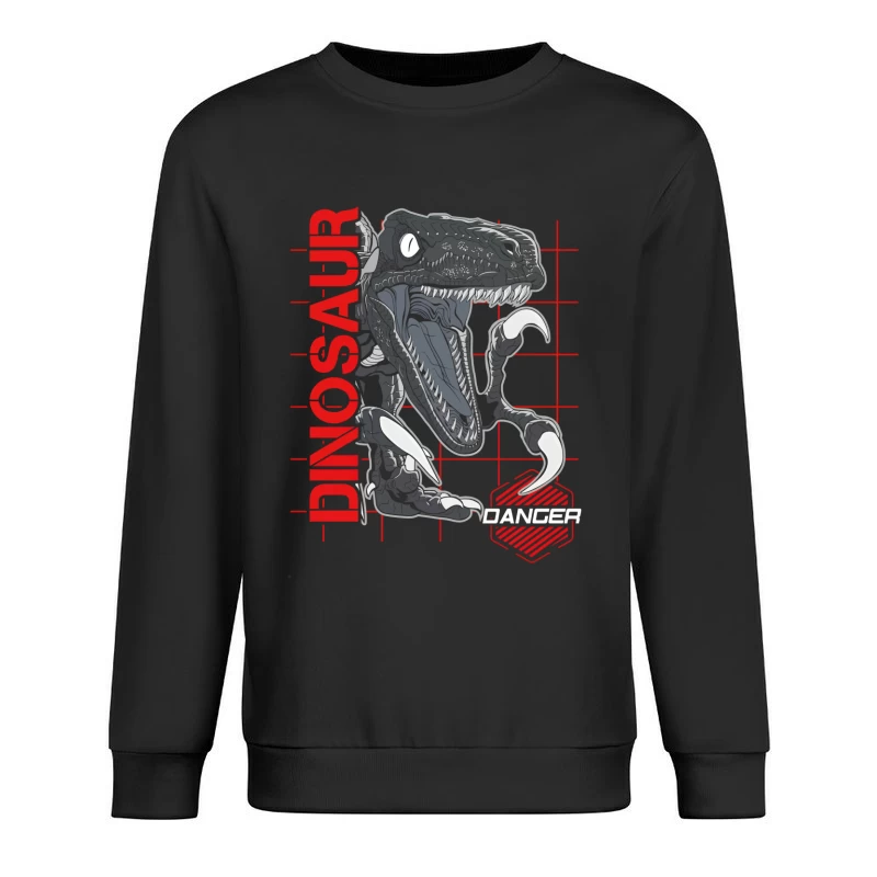 Prehistoric Predator – Velociraptor in Action Male Pullover Sweatshirt