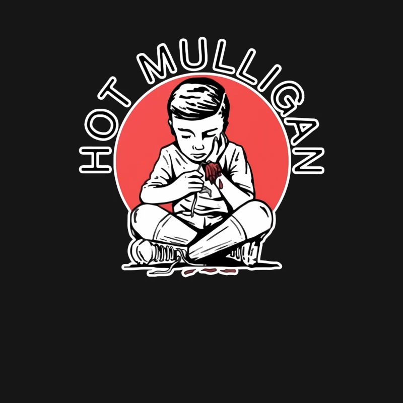 Hot Mulligan Band Logo with Retro Illustration Female Long Sleeve T-Shirt