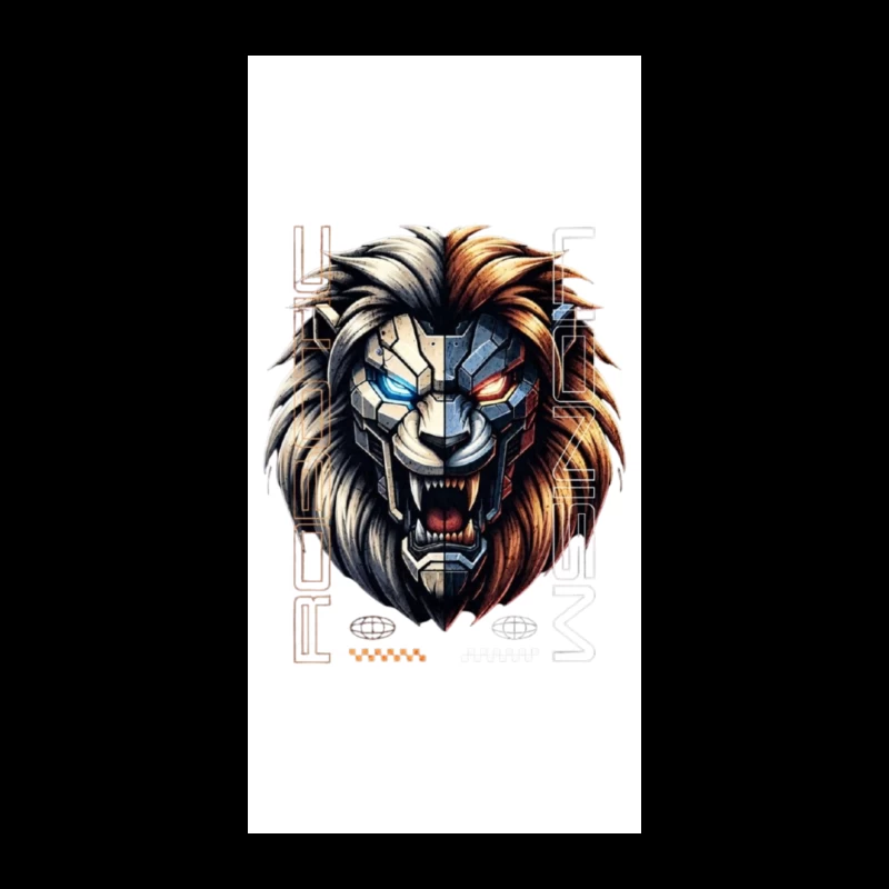 Cyberpunk Lion with Mechanical Face iPhone Case