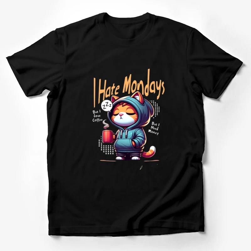 Humeur de chat du lundi avec café Homme T-Shirt