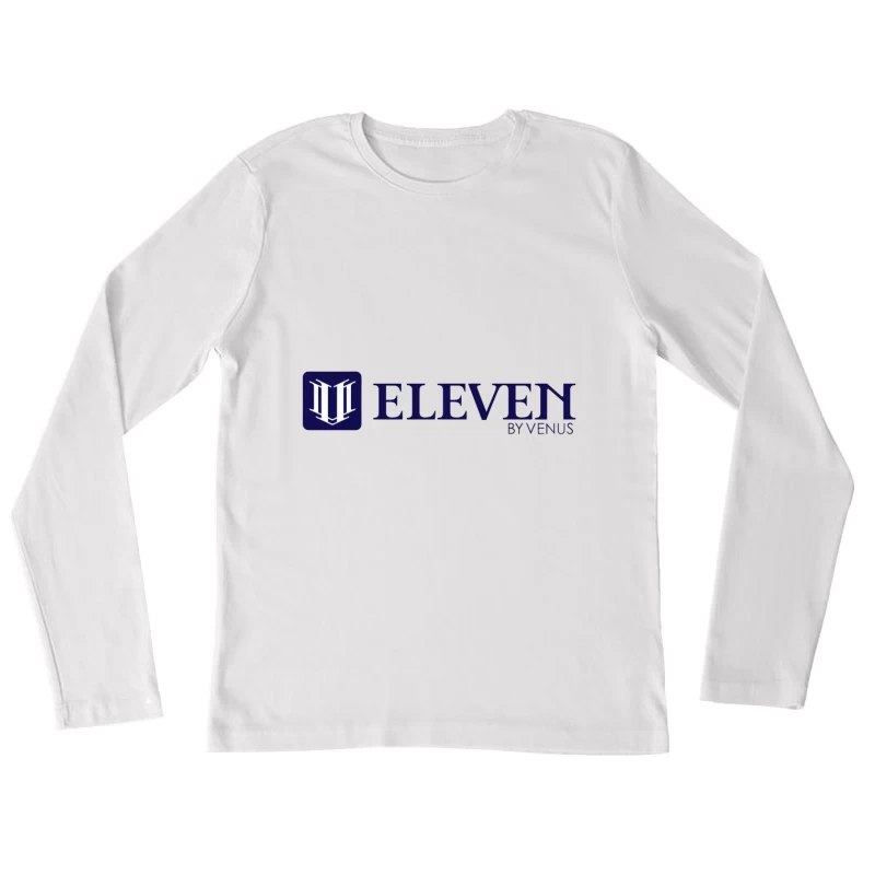 Modern Navy Blue Eleven by Venus Logo Design Female Long Sleeve T-Shirt