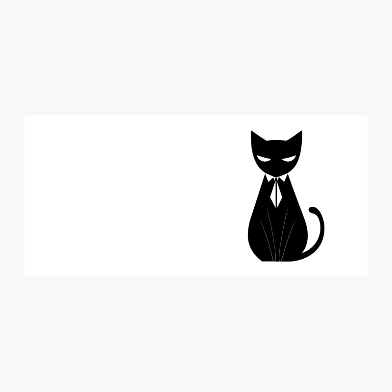 Stylized Business Cat Silhouette with Tie Coffee Mug