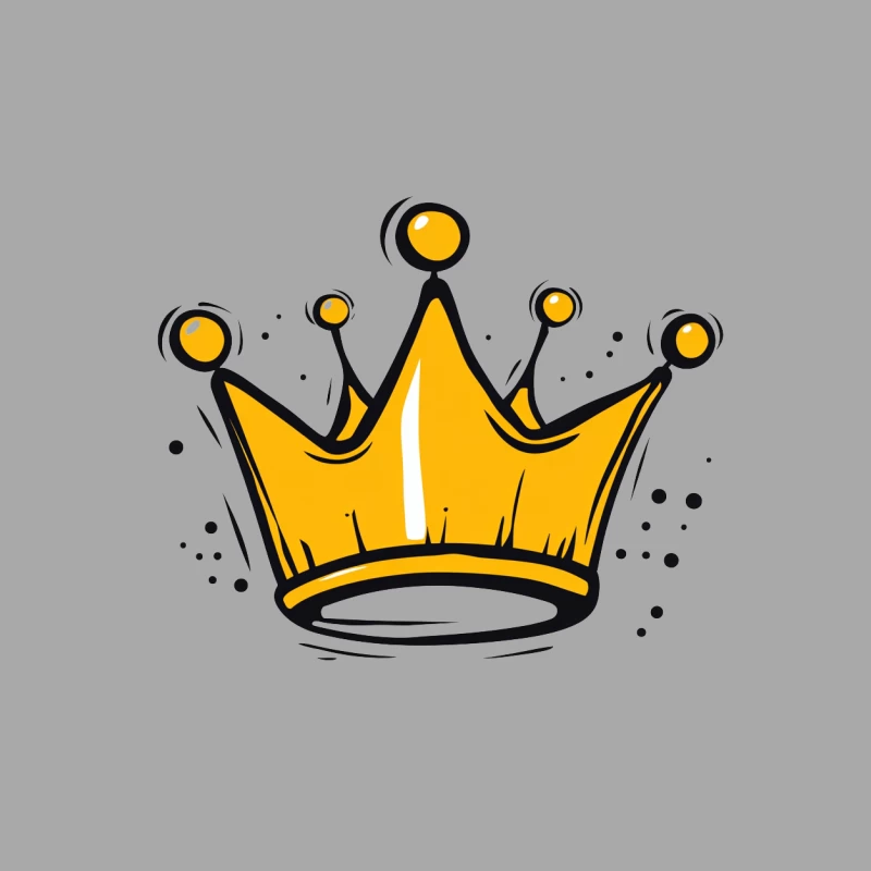 Cartoon Yellow Crown: Symbol of Royalty and Monarchy Male Pullover Hoodie