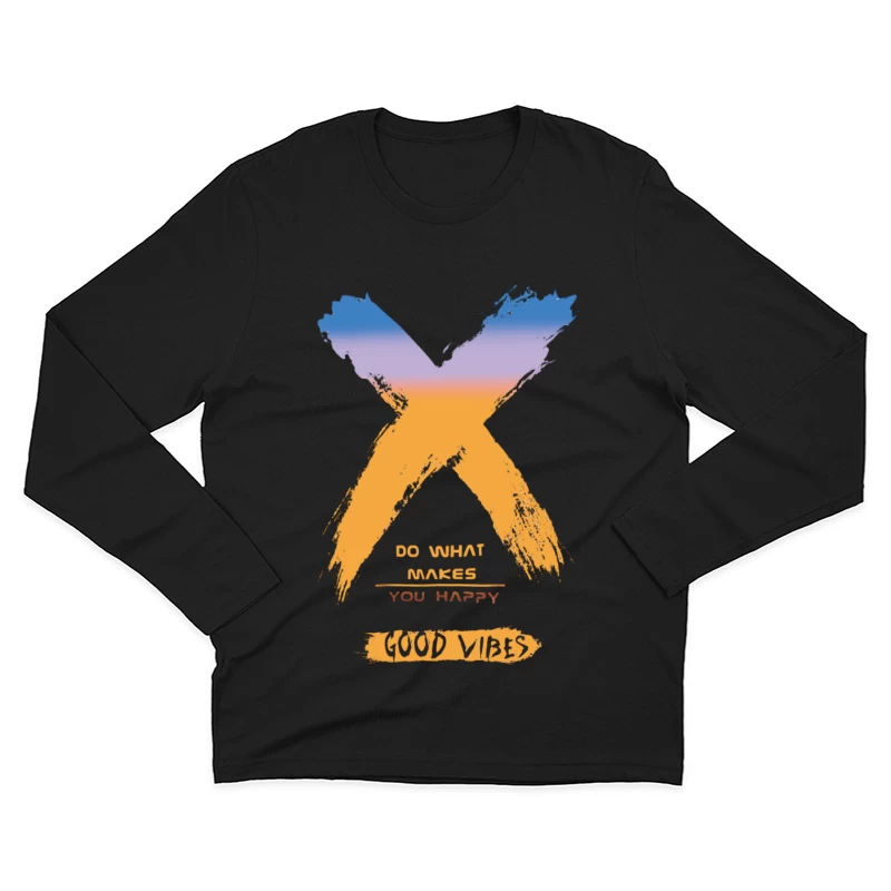 Glückliches Leben mit positiver Einstellung Herren Langarm T-Shirt